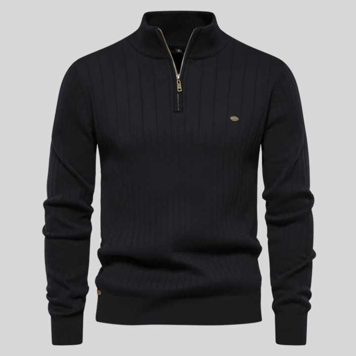 Maglione Lavorato A Maglia Da Uomo Con Mezza Zip | Invernale