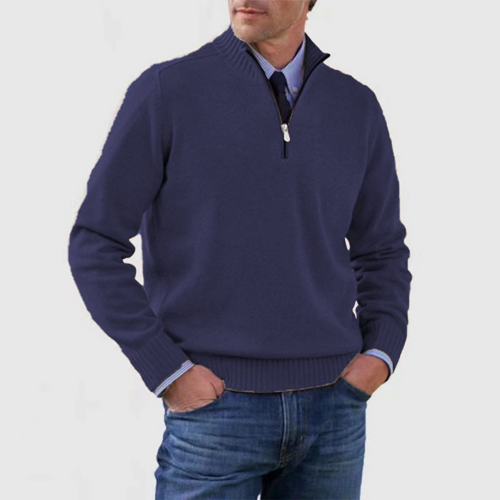 Arvid Maglione Uomo con Mezza Zip – Pullover in Maglia con Collo Alto dallo Stile Elegante