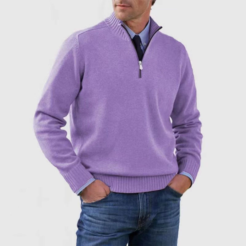 Arvid Maglione Uomo con Mezza Zip – Pullover in Maglia con Collo Alto dallo Stile Elegante