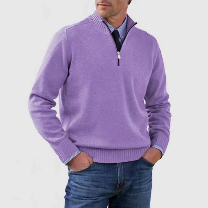 Arvid Maglione Uomo con Mezza Zip – Pullover in Maglia con Collo Alto dallo Stile Elegante