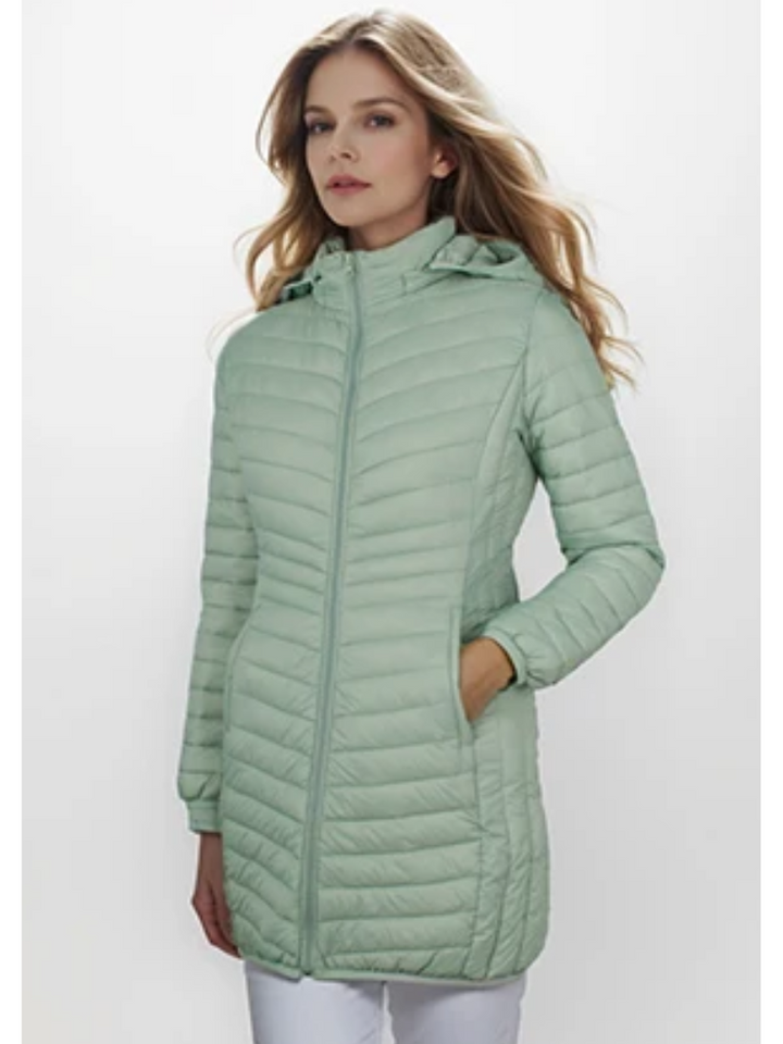 Women's Down Jacket With Hood | With Zipper