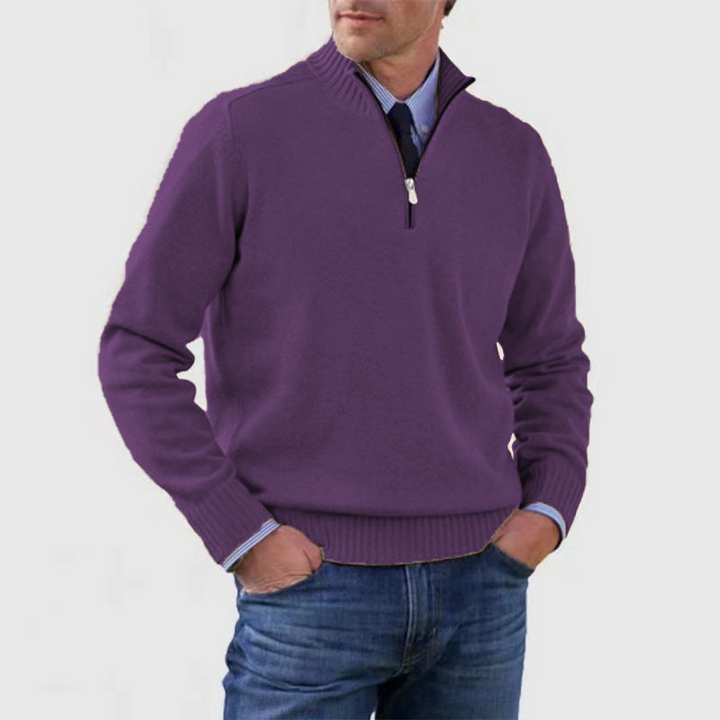 Arvid Maglione Uomo con Mezza Zip – Pullover in Maglia con Collo Alto dallo Stile Elegante