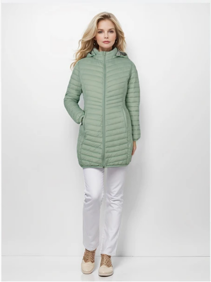 Women's Down Jacket With Hood | With Zipper