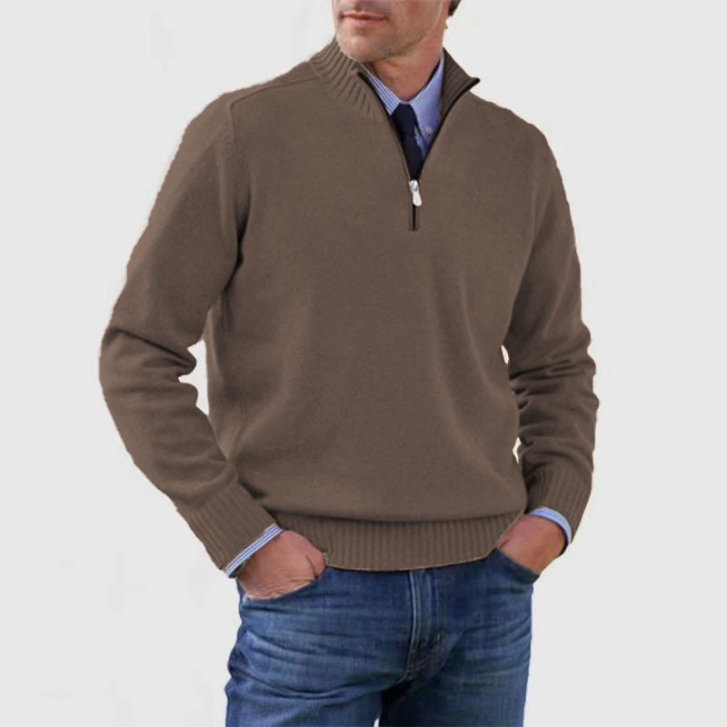 Arvid Maglione Uomo con Mezza Zip – Pullover in Maglia con Collo Alto dallo Stile Elegante