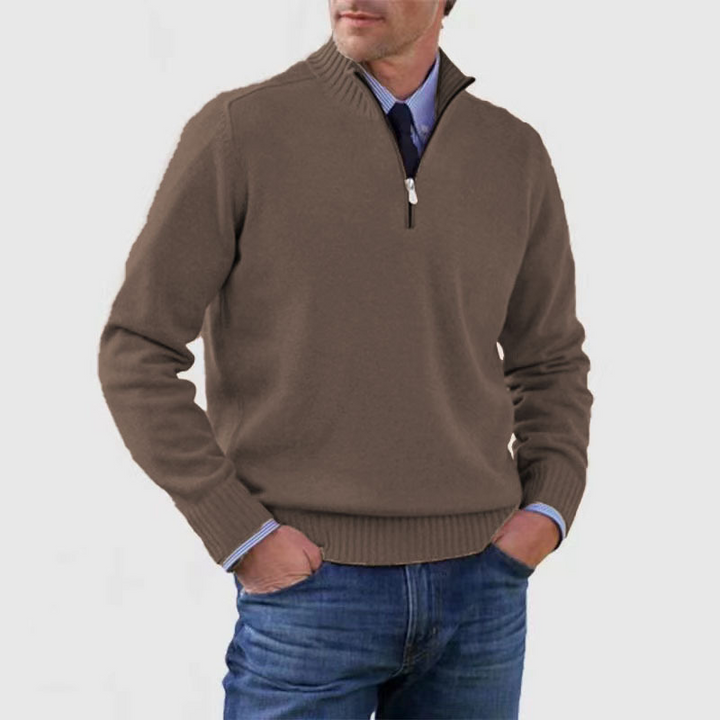 Arvid Maglione Uomo con Mezza Zip – Pullover in Maglia con Collo Alto dallo Stile Elegante