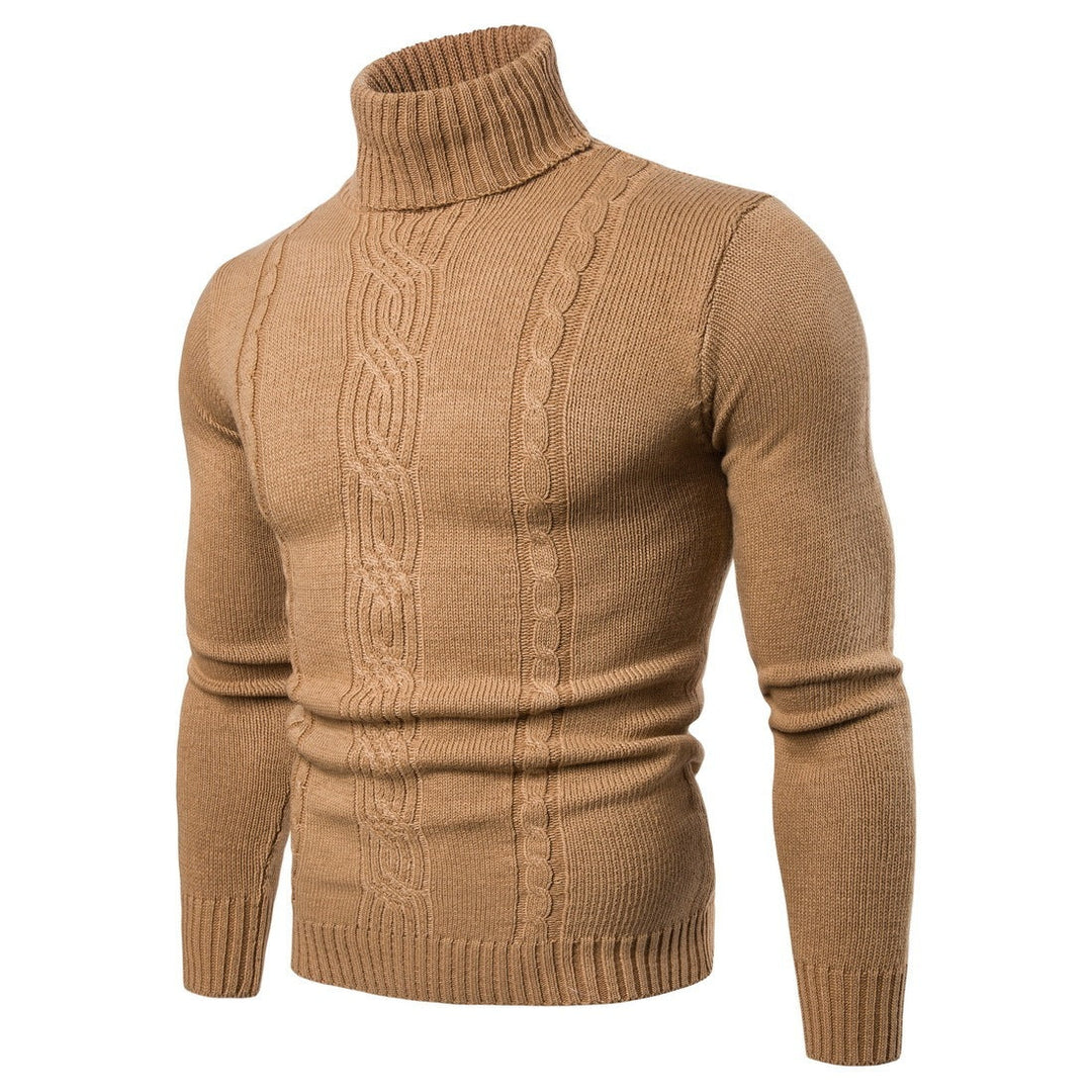 Zaylen Maglione Uomo a Collo Alto – Pullover a Trecce Spesse Caldo con Struttura Robusta