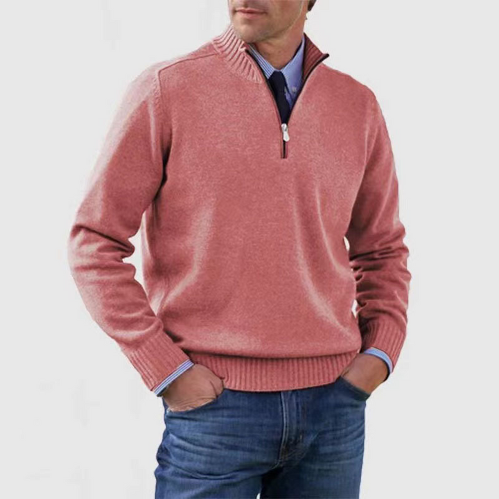 Arvid Maglione Uomo con Mezza Zip – Pullover in Maglia con Collo Alto dallo Stile Elegante