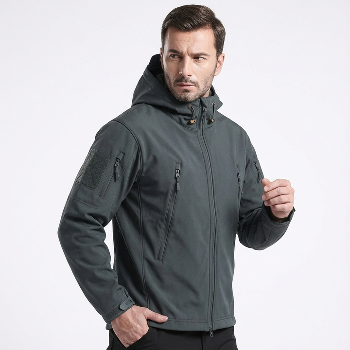 Darius Giacca Militare Uomo – Softshell Impermeabile Antivento con Cappuccio Tattico