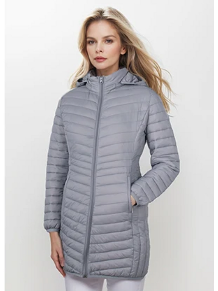 Women's Down Jacket With Hood | With Zipper