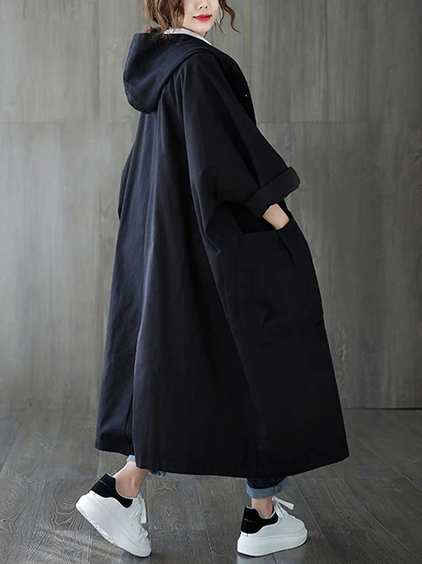 Jane Mantello Oversize Donna con Cappuccio – Elegante, Fluido e Caldo