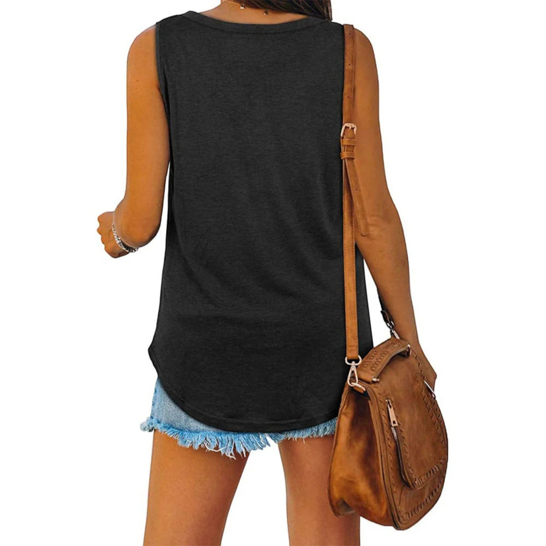 Top Comodo Con Scollo A V Per Donna | Senza Maniche