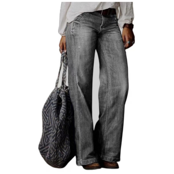 Jeans A Vita Alta Da Donna | Gamba Larga