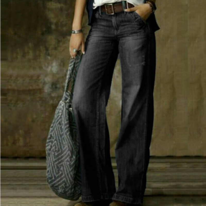 Jeans A Vita Alta Da Donna | Gamba Larga