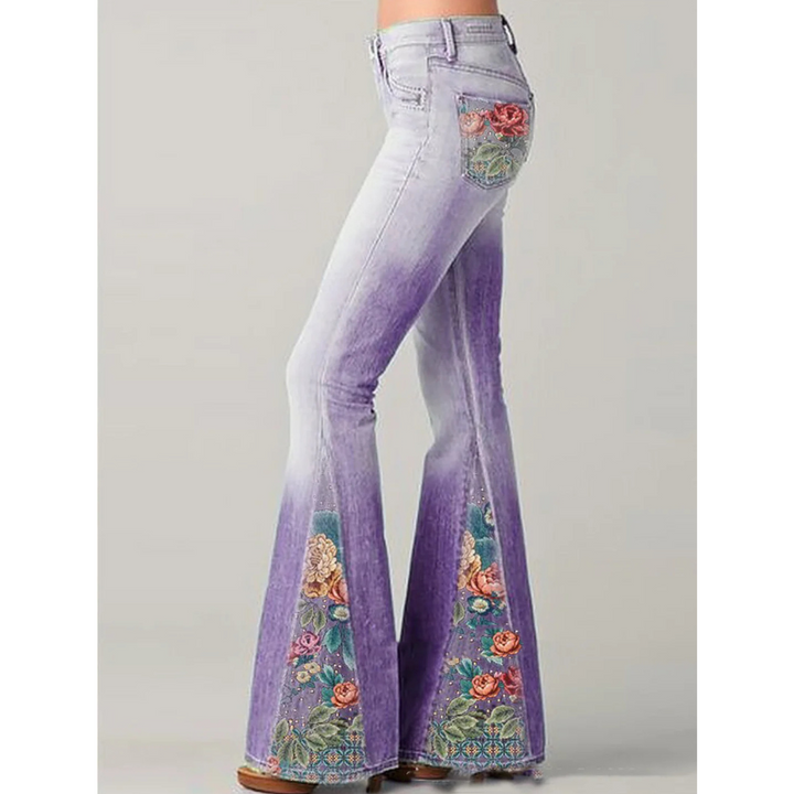 Jeans Da Donna Con Ricamo Floreale | Svasato