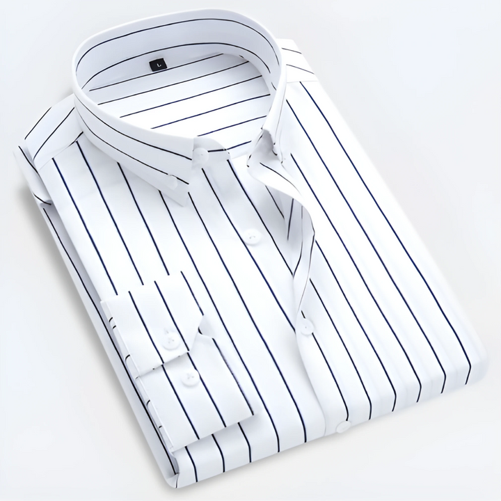 Camicia Da Uomo Con Abbottonatura | Colletto A Righe