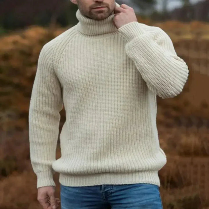 Noah Maglione Uomo a Collo Alto in Maglia Grossa – Caldo, Traspirante & Stile Moderno