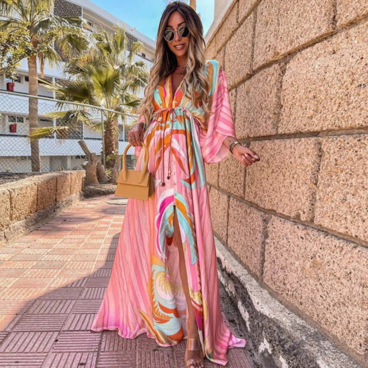 Elisa | Abito Bohémien Con Scollo A V Per Donna | Maxi
