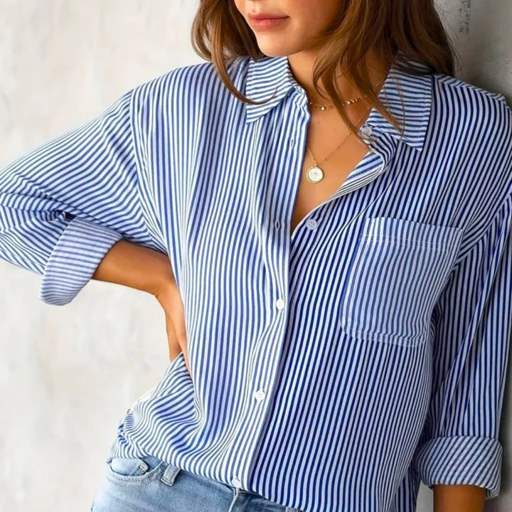 Amélie | Camicia Casual A Righe Da Donna | Manica Lunga