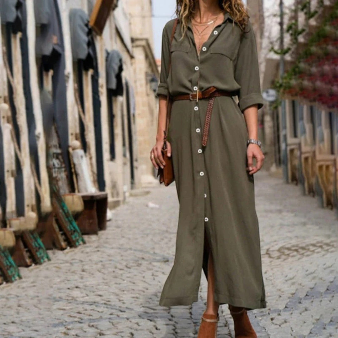 Romina | Abito Estivo Con Tasche Da Donna | Midi