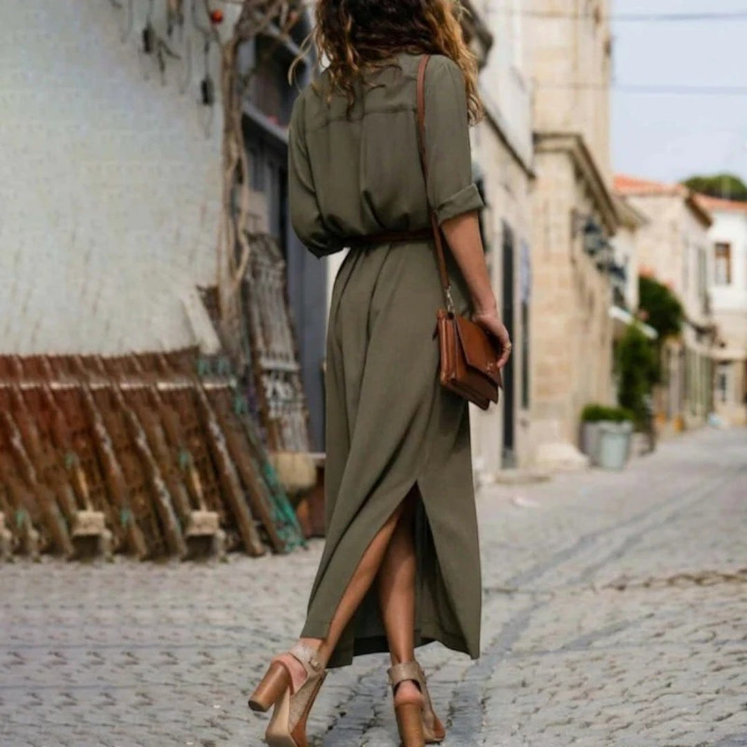 Romina | Abito Estivo Con Tasche Da Donna | Midi