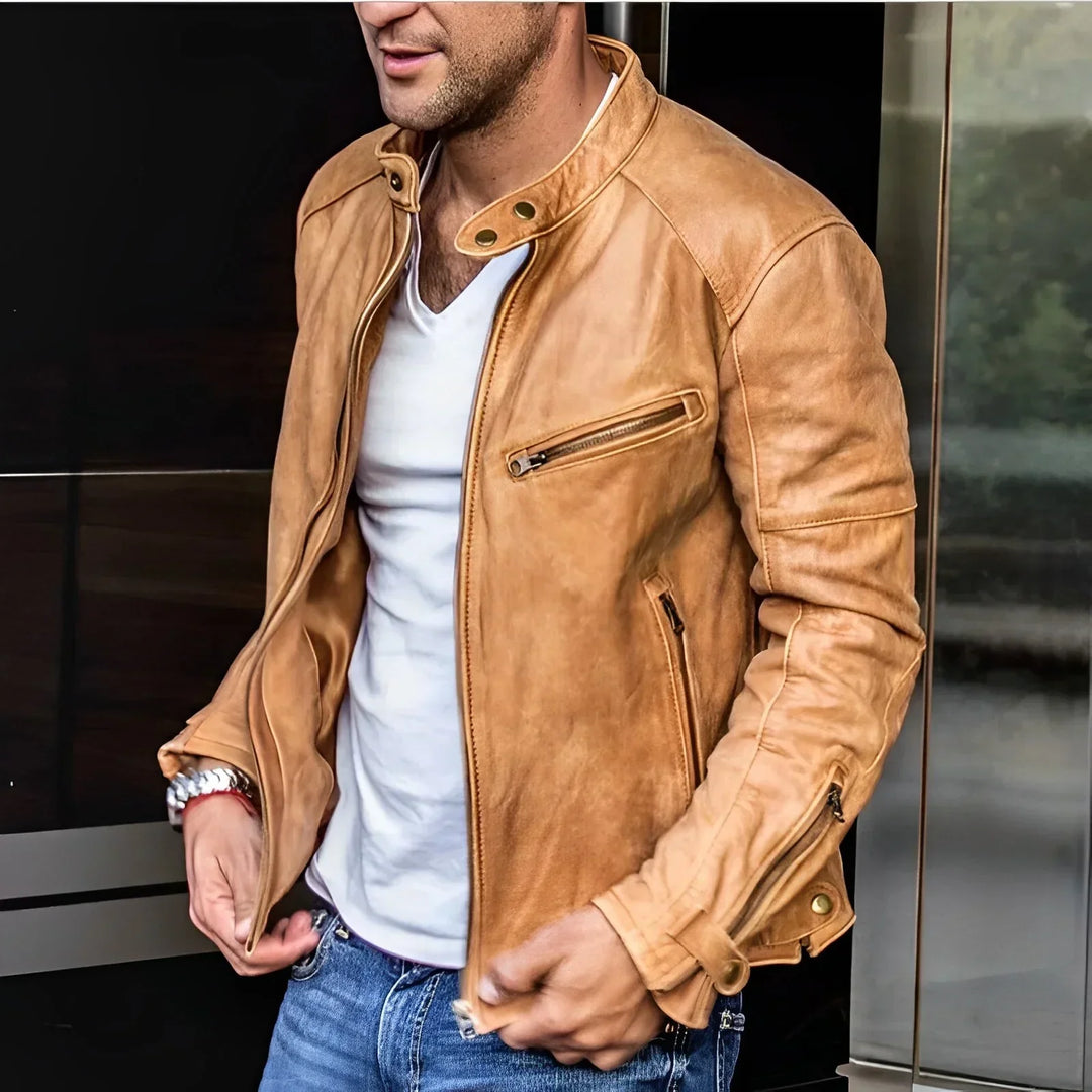 Giacca In Pelle Da Uomo | Con Cerniera