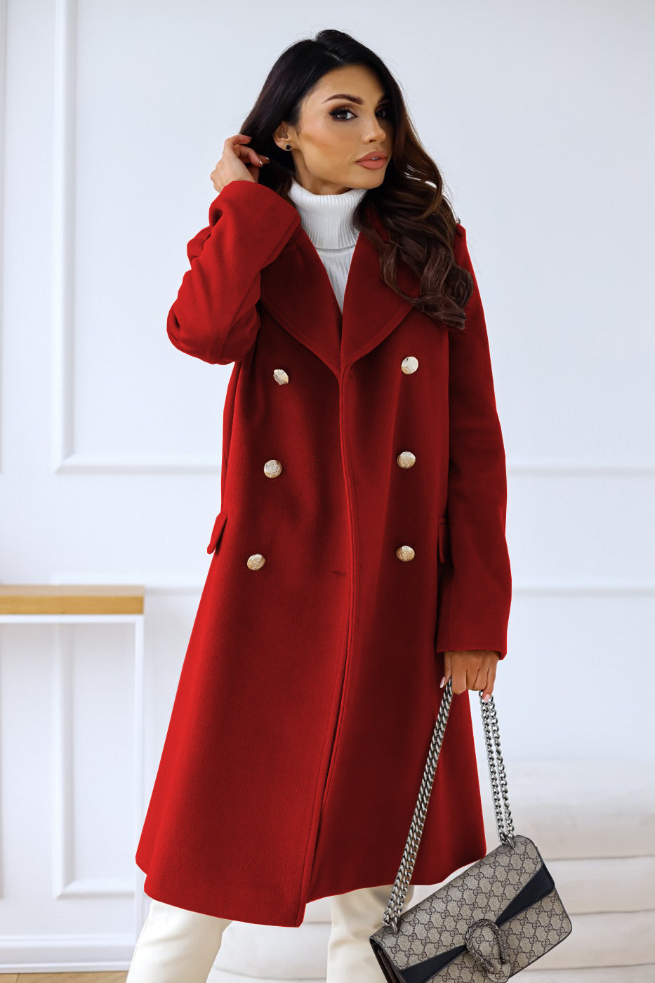 Trenchcoat dame med slagkrage | Vinter