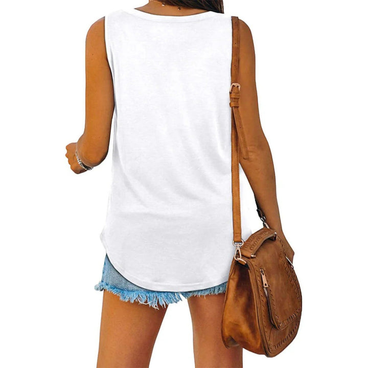 Top Comodo Con Scollo A V Per Donna | Senza Maniche