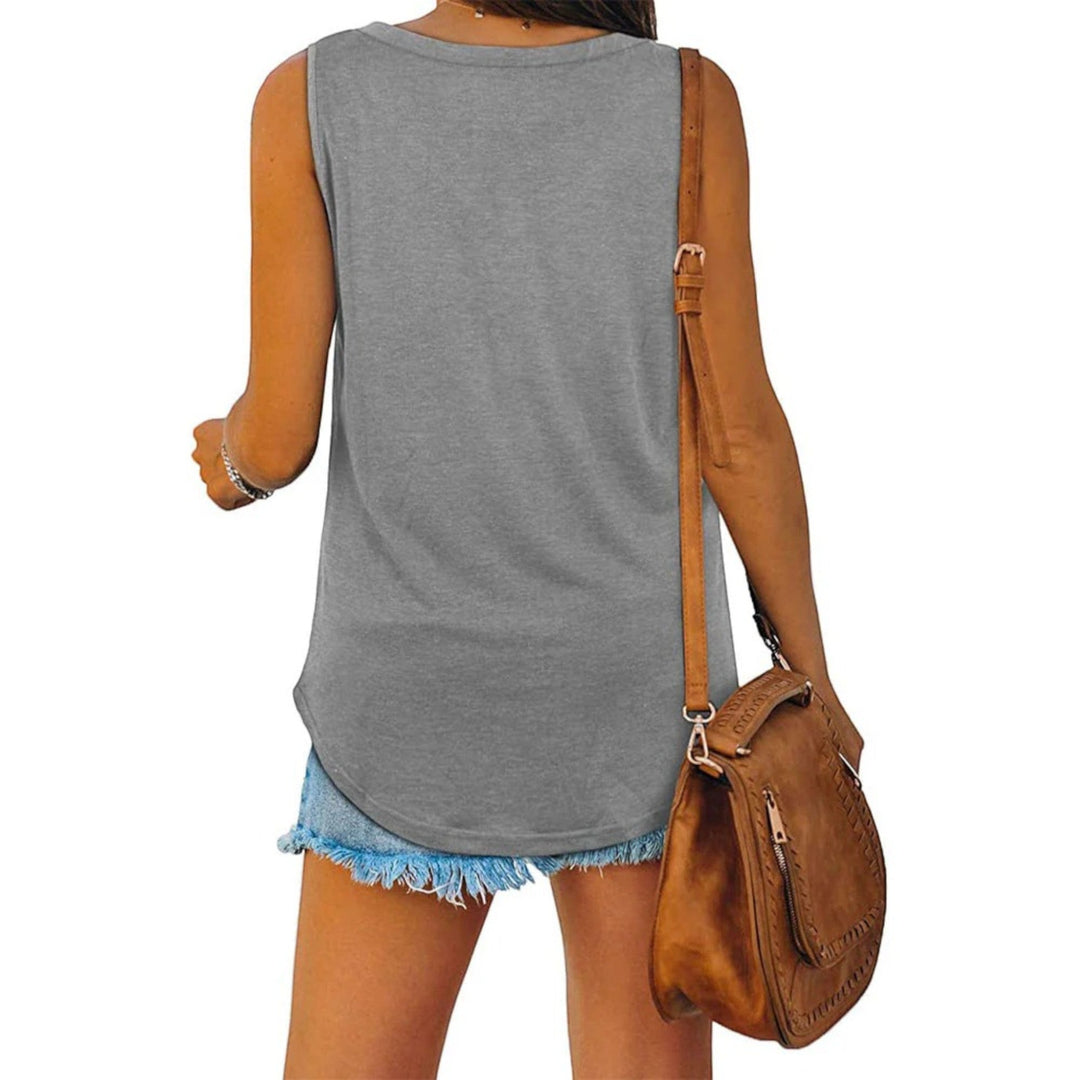 Top Comodo Con Scollo A V Per Donna | Senza Maniche