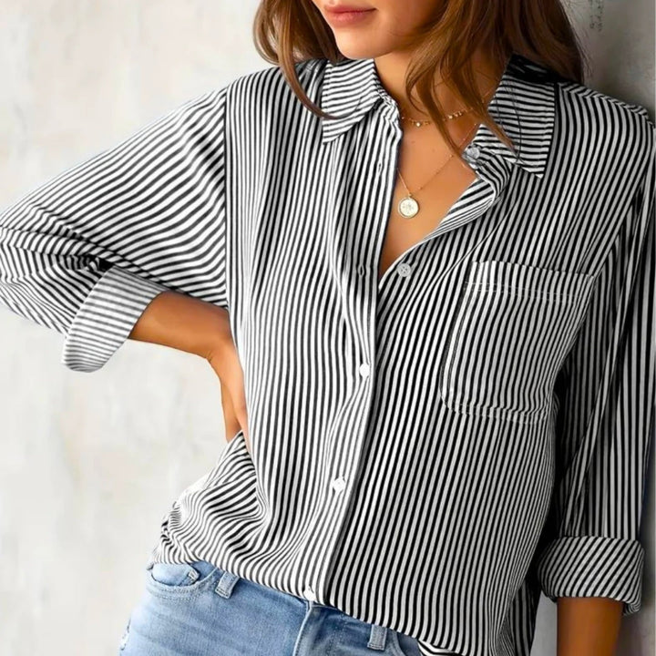Amélie | Camicia Casual A Righe Da Donna | Manica Lunga