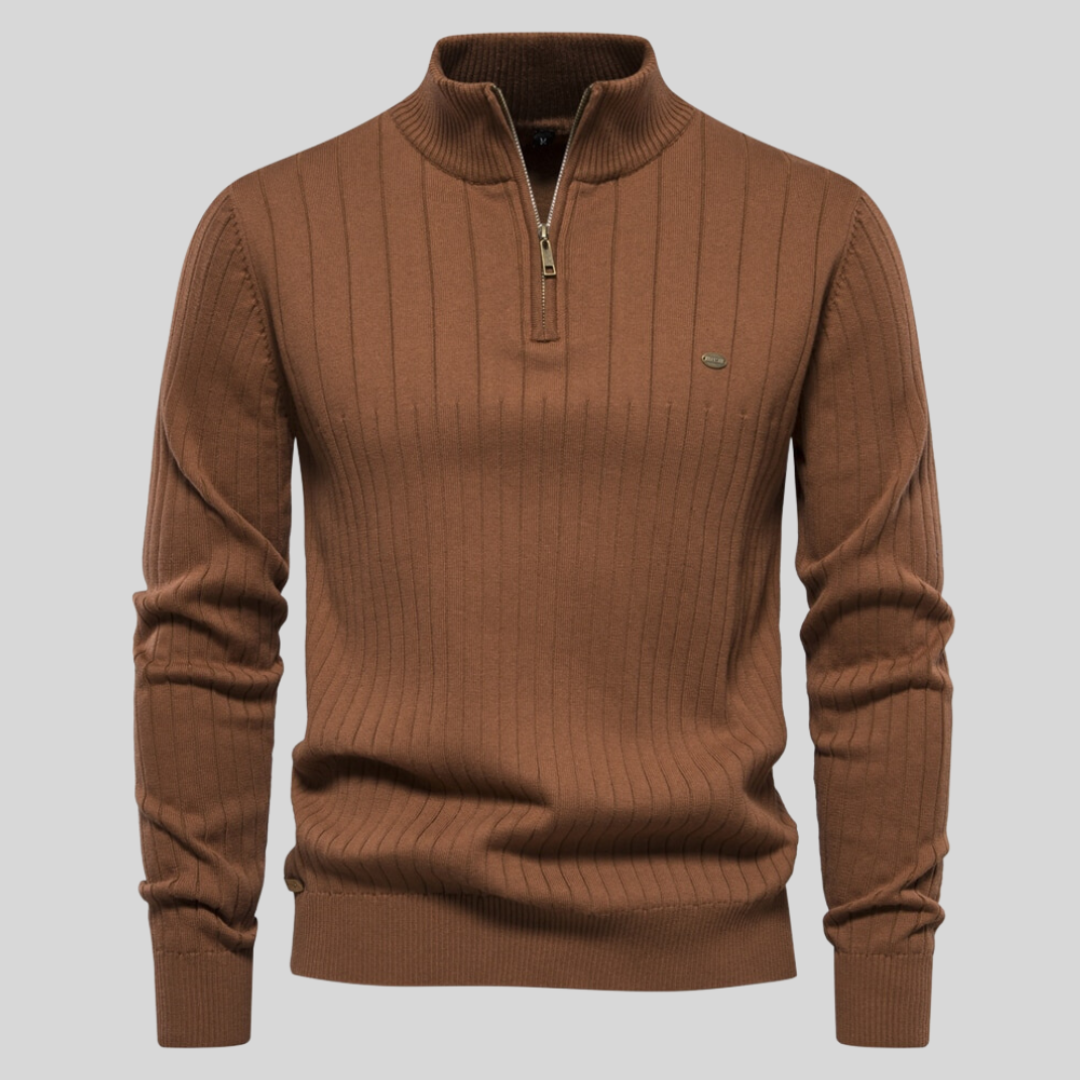 Maglione Lavorato A Maglia Da Uomo Con Mezza Zip | Invernale