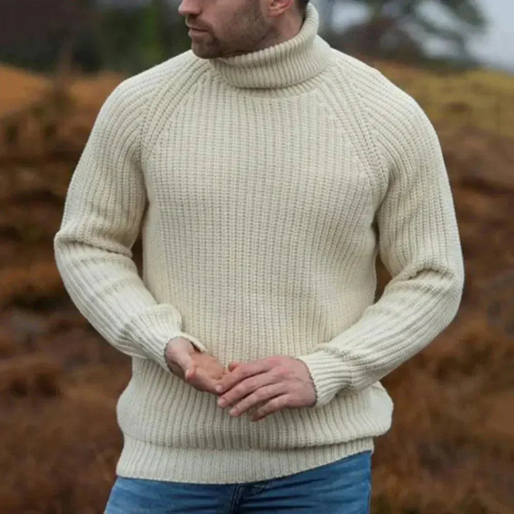 Noah Maglione Uomo a Collo Alto in Maglia Grossa – Caldo, Traspirante & Stile Moderno