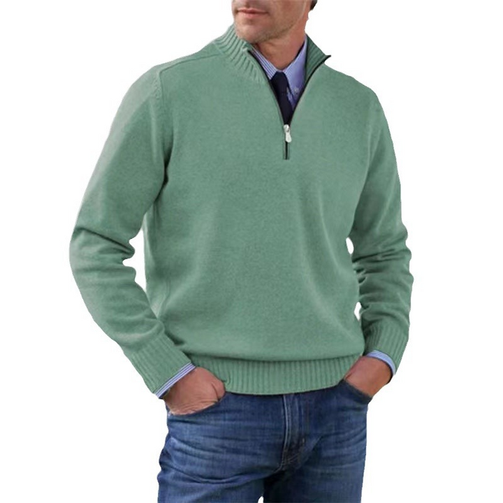 Arvid Maglione Uomo con Mezza Zip – Pullover in Maglia con Collo Alto dallo Stile Elegante