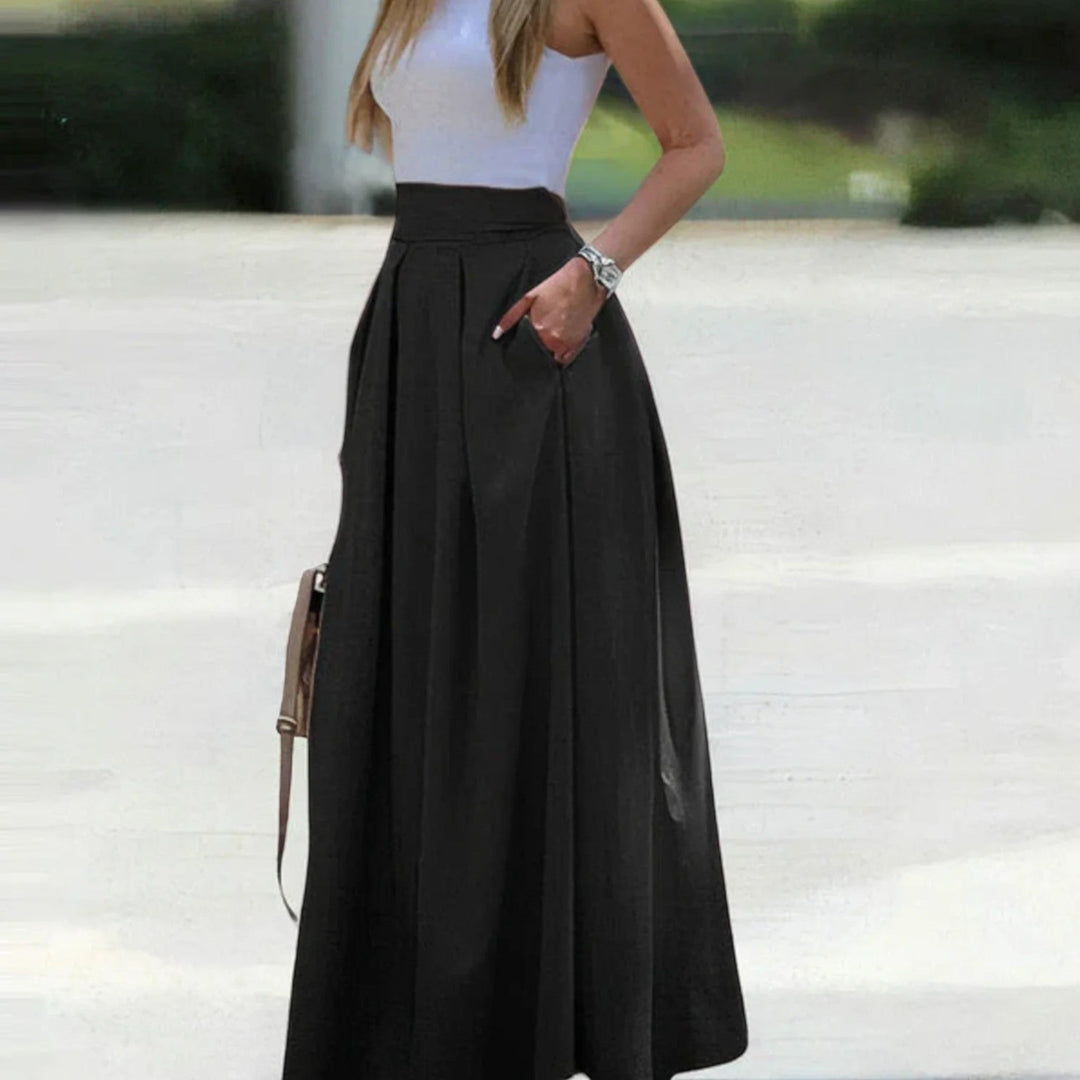 Calista | Gonna Plissettata A Vita Alta Da Donna | Maxi