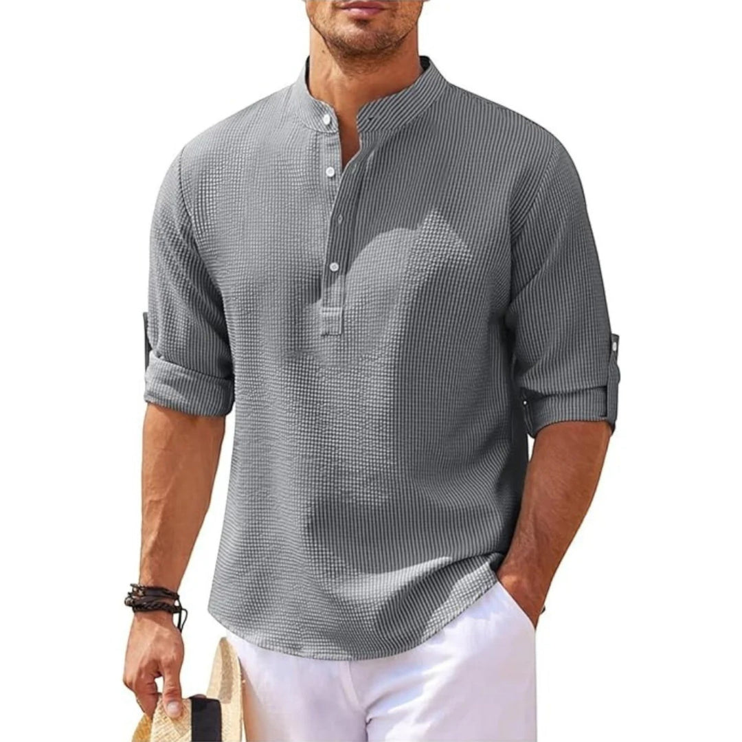 Pascal | Camicia Estiva Con Collo Alto Per Uomo | Maniche Lunghe