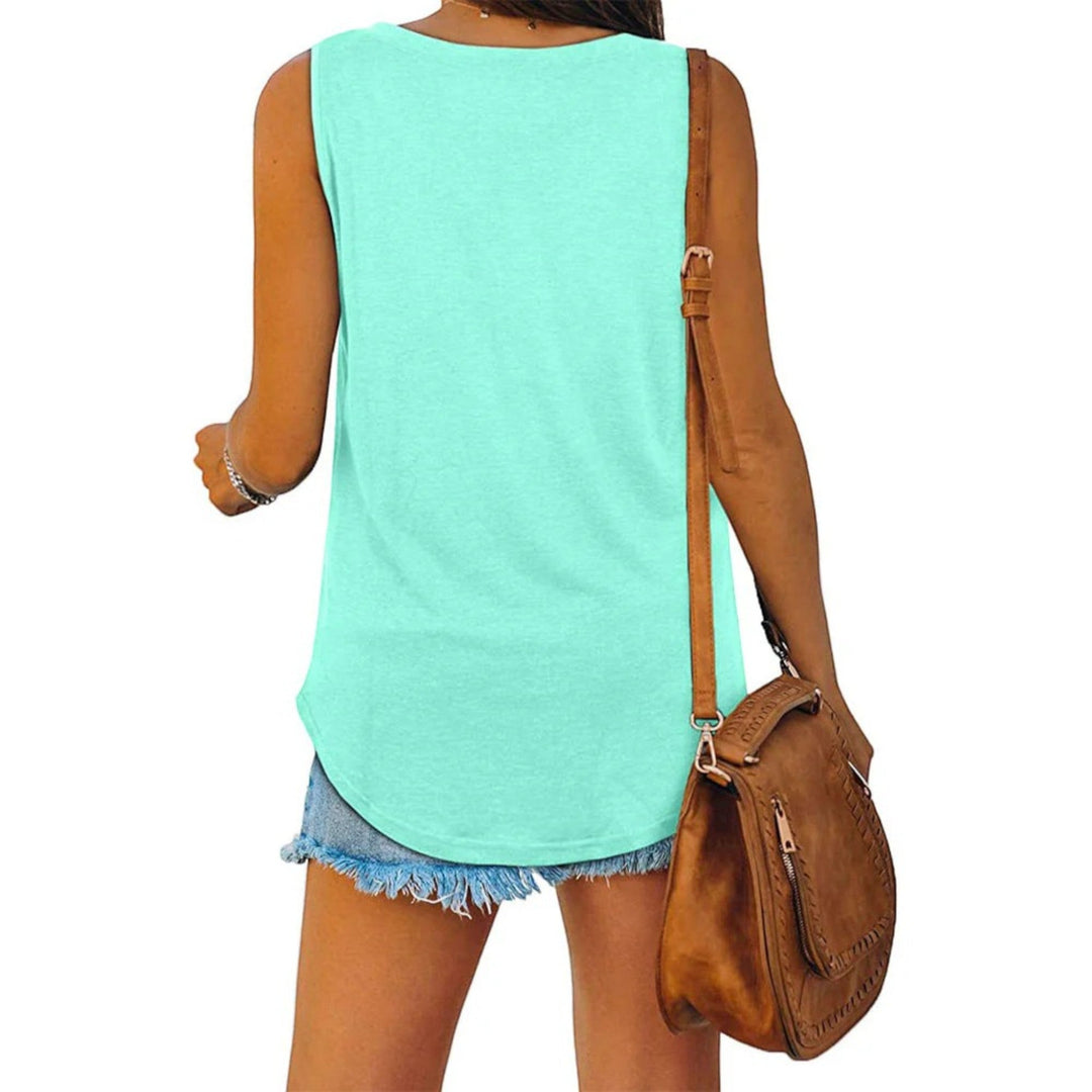 Top Comodo Con Scollo A V Per Donna | Senza Maniche