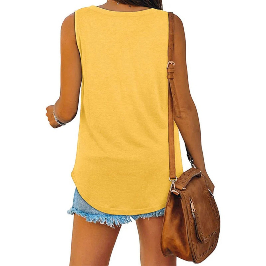 Top Comodo Con Scollo A V Per Donna | Senza Maniche
