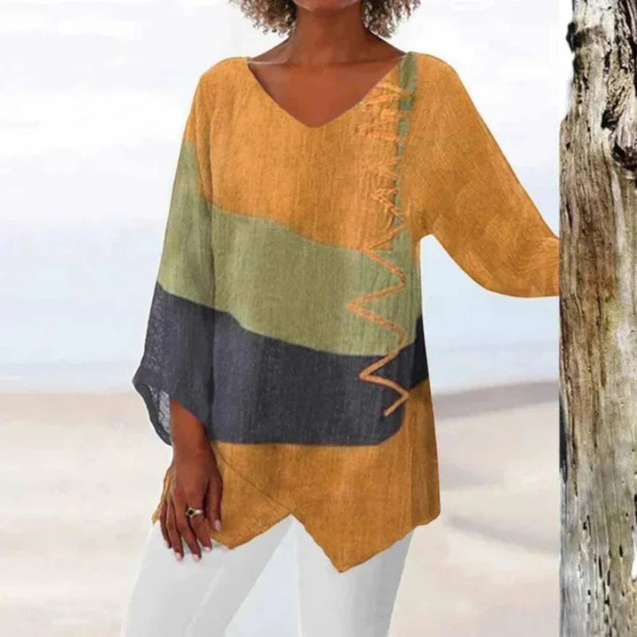 Calista | Camicetta Casual Con Scollo A V Da Donna | Manica Lunga