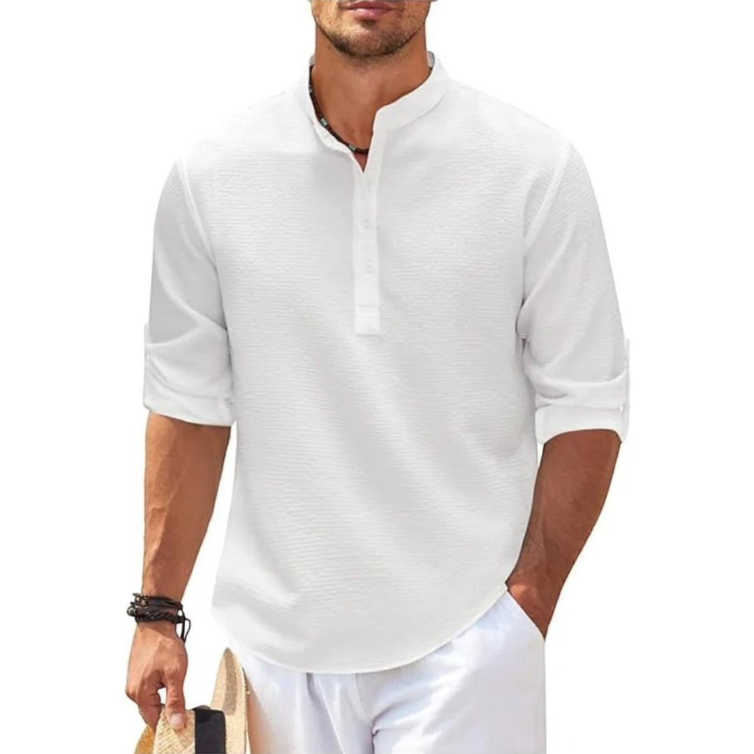 Pascal | Camicia Estiva Con Collo Alto Per Uomo | Maniche Lunghe