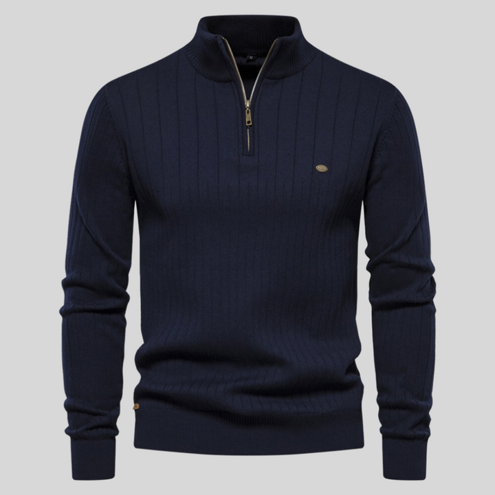 Maglione Lavorato A Maglia Da Uomo Con Mezza Zip | Invernale