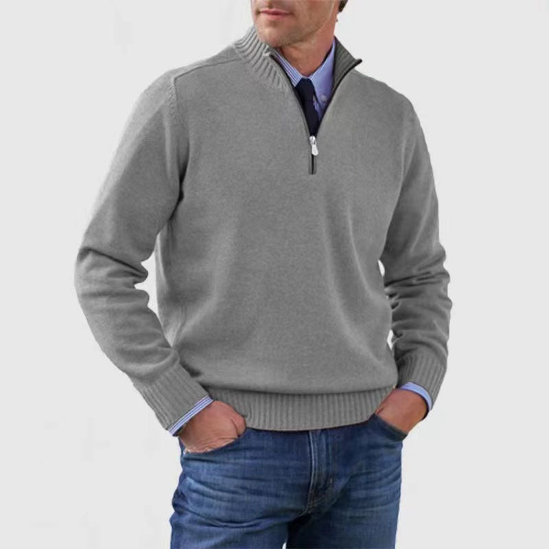 Arvid Maglione Uomo con Mezza Zip – Pullover in Maglia con Collo Alto dallo Stile Elegante