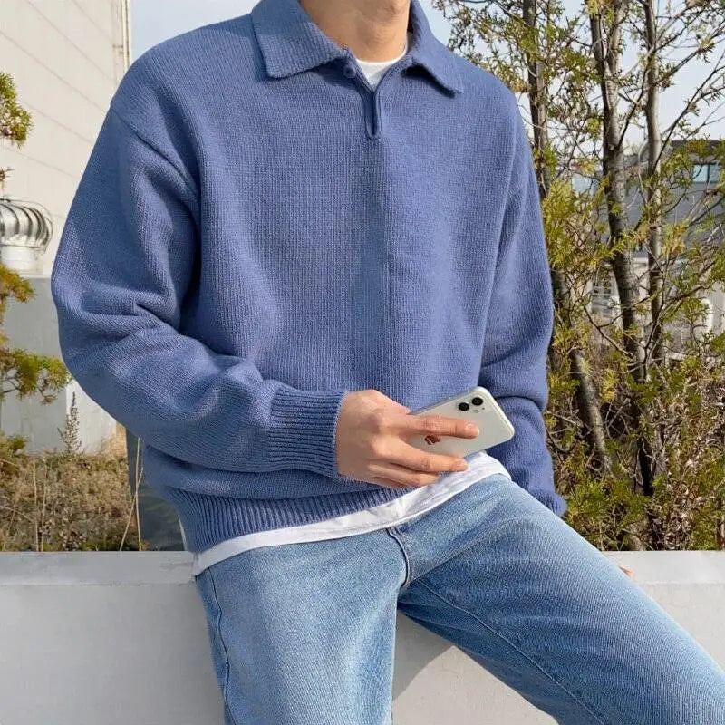 Marco Maglione Polo in Maglia da Uomo – Polo in Knit con Bottoni e Colletto Classico