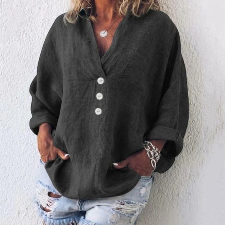 Camicetta Estiva Con Scollo A V Da Donna | Manica Lunga