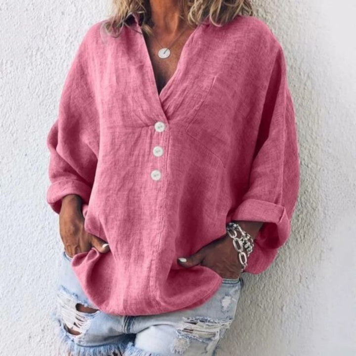 Camicetta Estiva Con Scollo A V Da Donna | Manica Lunga