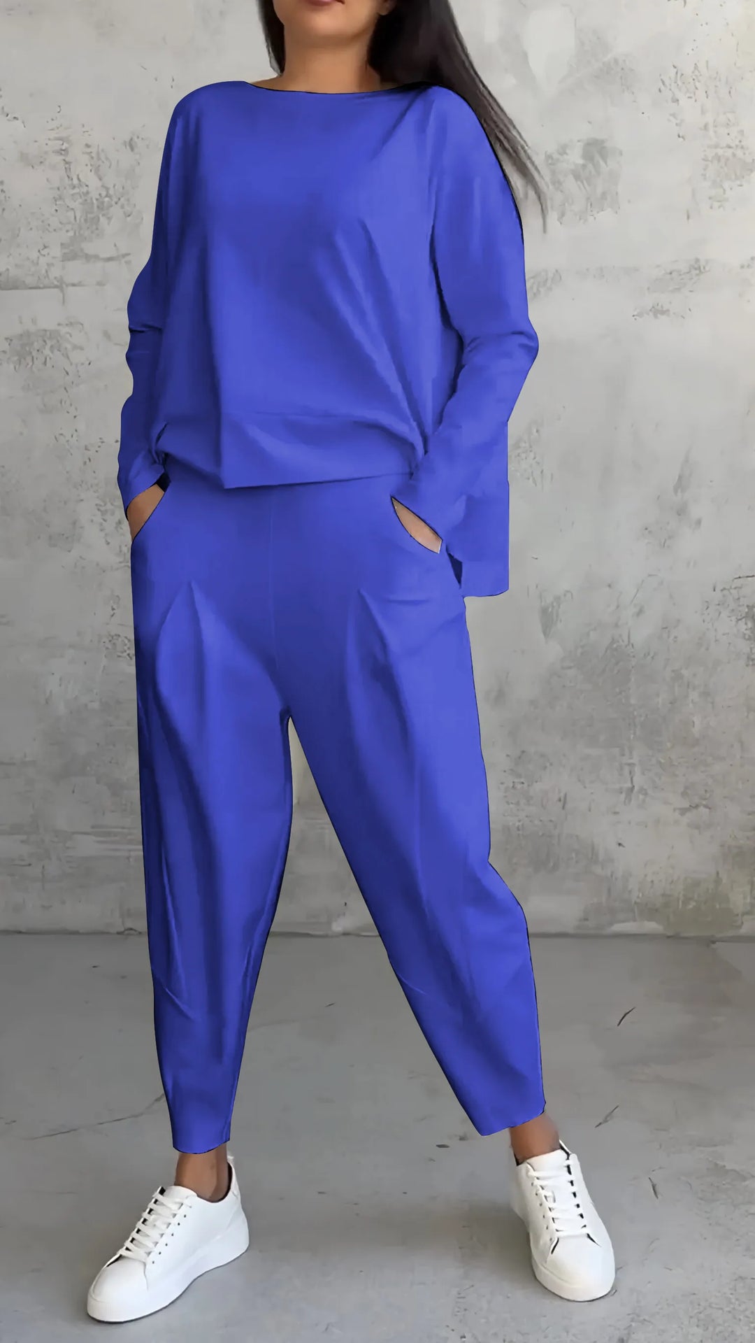 Set Casual Top E Pantaloni Harem Per Donna | Manica Lunga