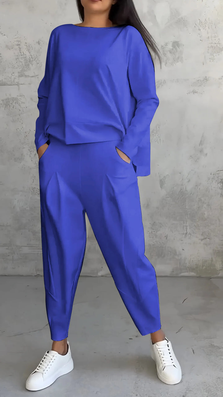 Set Casual Top E Pantaloni Harem Per Donna | Manica Lunga