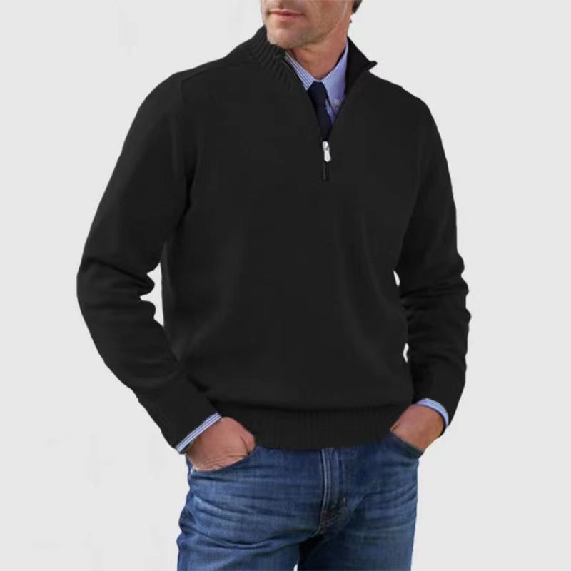 Arvid Maglione Uomo con Mezza Zip – Pullover in Maglia con Collo Alto dallo Stile Elegante