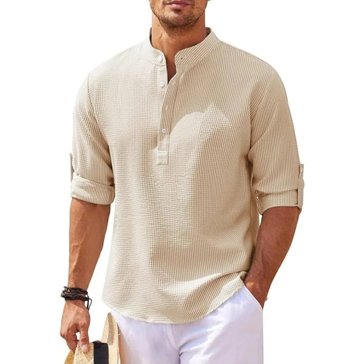 Pascal | Camicia Estiva Con Collo Alto Per Uomo | Maniche Lunghe