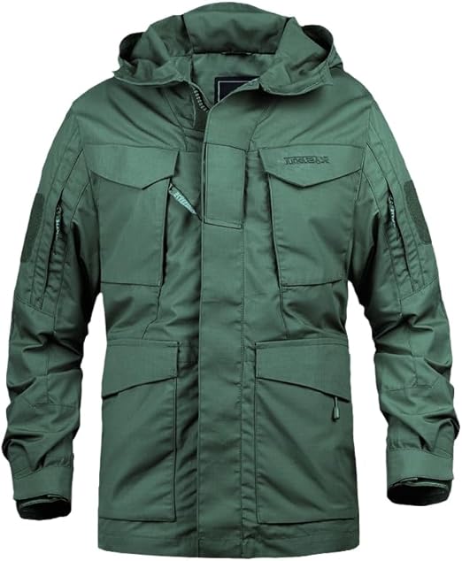 Tarek Giacca Invernale Tattica da Uomo – Giacca Outdoor Impermeabile e Antivento con Cappuccio
