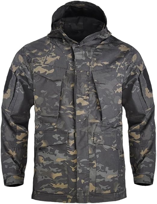 Tarek Giacca Invernale Tattica da Uomo – Giacca Outdoor Impermeabile e Antivento con Cappuccio