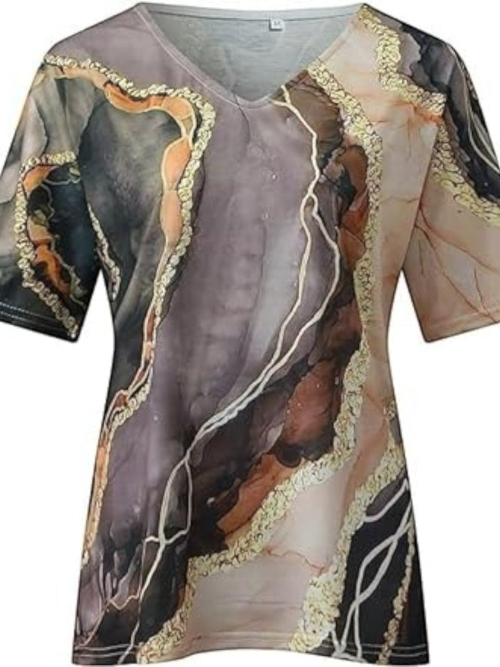 Top Bohémien Con Scollo A V Per Donna | Manica Corta